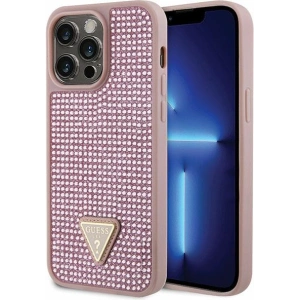 Guess GUHCP14XHDGTPP Apple iPhone 14 Pro Max pink hardcase Rhinestone Triangle