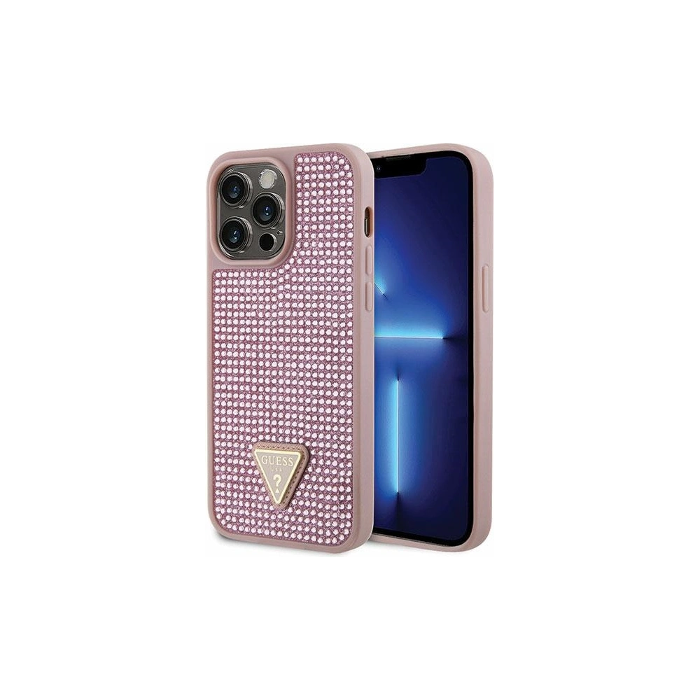Hurtownia GSM - Etui Guess GUHCP14XHDGTPP Apple iPhone 14 Pro Max rózsaszín/pink hardcase Rhinestone Triangle - GUE2601 - {ean13} - Hurt
