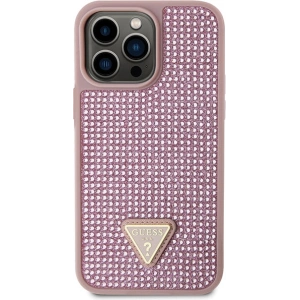 Guess GUHCP14XHDGTPP Apple iPhone 14 Pro Max pink hardcase Rhinestone Triangle