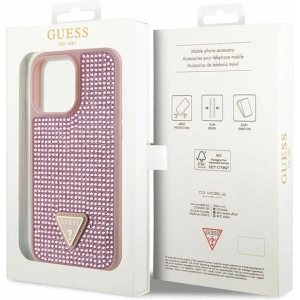 Guess GUHCP14XHDGTPP Apple iPhone 14 Pro Max pink hardcase Rhinestone Triangle