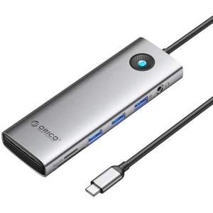 Hurtownia GSM - Dokkoló állomás Orico HUB 10w1 USB-C, HDMI, 3xUSB, SD/TF, Audio (szürke) - ORC151 - {ean13} - Hurt