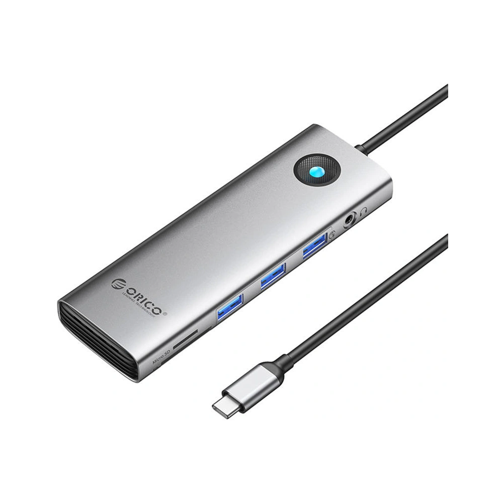 Hurtownia GSM - Dokovací stanice Orico HUB 10w1 USB-C, HDMI, 3xUSB, SD/TF, Audio (šedá) - ORC151 - {ean13} - Hurt