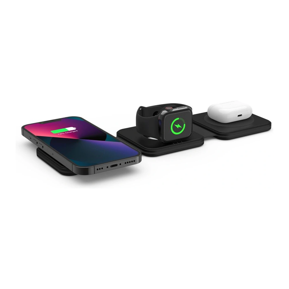 Hurtownia GSM - Bezdrátová nabíječka Tech-Protect QI15W-A24 3in1 Magnetic Wireless Charger MagSafe Černá - THP1986 - {ean13} - Hurt