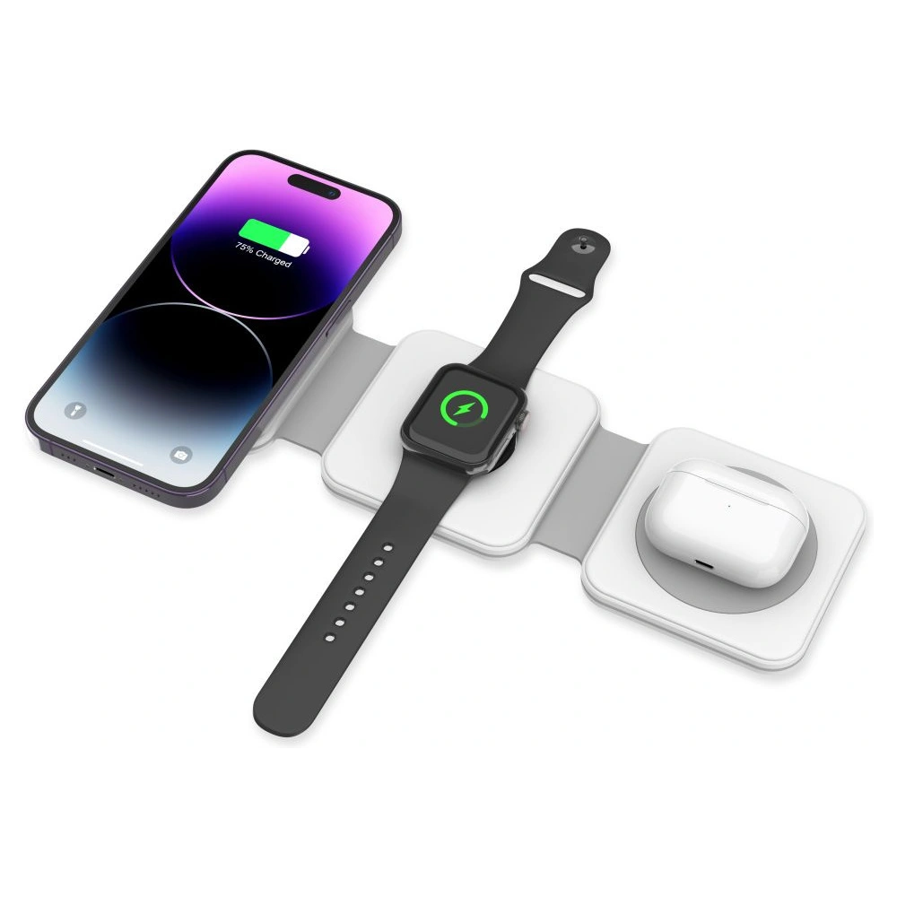 Hurtownia GSM - Încărcător wireless Tech-Protect QI15W-A24 3in1 Magnetic Wireless Charger MagSafe Alb - THP1987 - {ean13} - Hurt