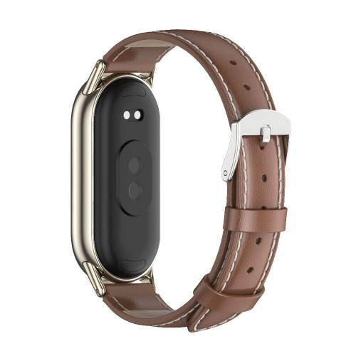 Pasek Tech-Protect Leatherfit Xiaomi Mi Smart Band 8 / 8 NFC / 9 Brown
