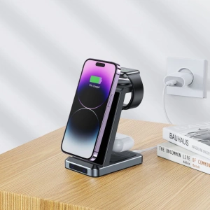 Hurtownia GSM - Vezeték nélküli töltő Tech-Protect QI15W-A26 3in1 Vezeték nélküli Töltő Fekete - THP1996 - {ean13} - Hurt