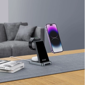 Hurtownia GSM - Vezeték nélküli töltő Tech-Protect QI15W-A26 3in1 Vezeték nélküli Töltő Fekete - THP1996 - {ean13} - Hurt