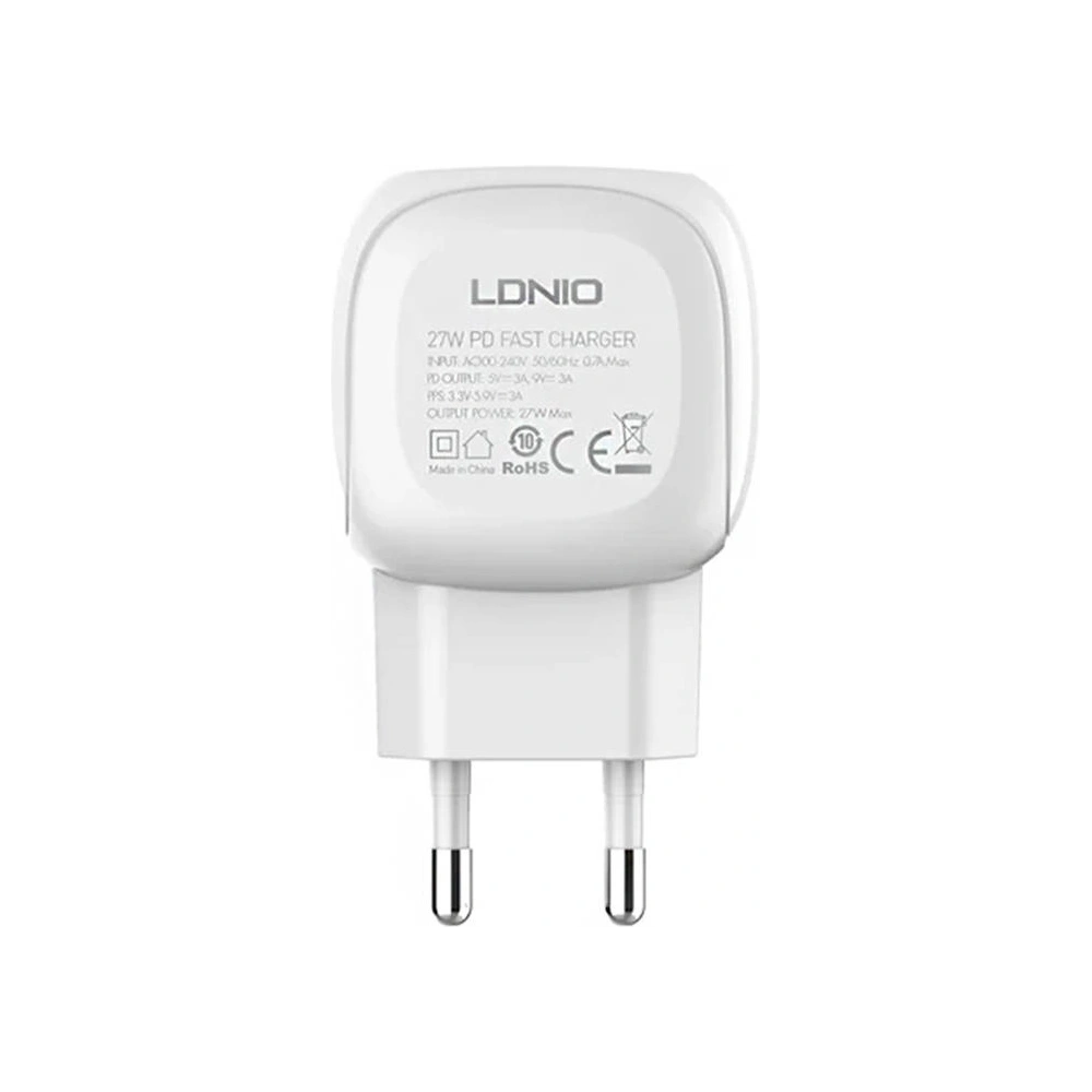 Hurtownia GSM - Netzteil LDNIO A1206C, USB-C, 27W + USB-C/USB-C Kabel (weiß) - LDN452 - {ean13} - Hurt