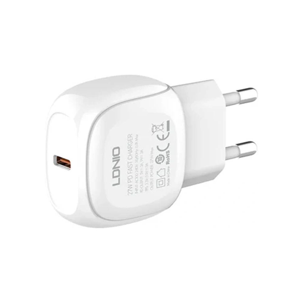 Hurtownia GSM - Netzteil LDNIO A1206C, USB-C, 27W + USB-C/USB-C Kabel (weiß) - LDN452 - {ean13} - Hurt