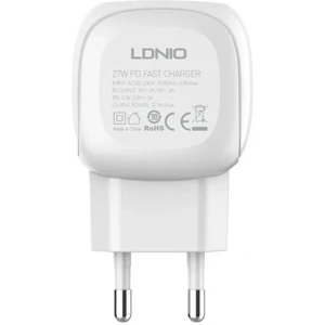 Hurtownia GSM - Netzteil LDNIO A1206C, USB-C, 27W + USB-C/Lightning-Kabel (weiß) - LDN453 - {ean13} - Hurt