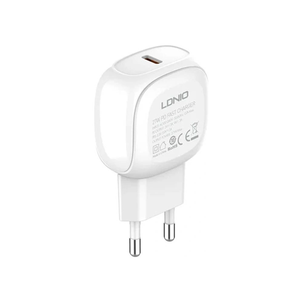 Hurtownia GSM - Netzteil LDNIO A1206C, USB-C, 27W + USB-C/Lightning-Kabel (weiß) - LDN453 - {ean13} - Hurt