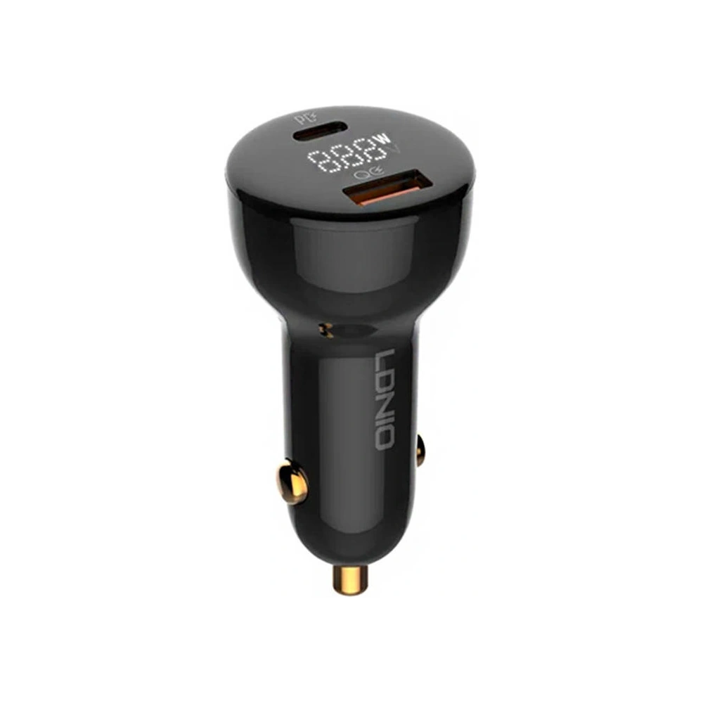 Hurtownia GSM - Automobilová nabíječka LDNIO C101, USB + USB-C, 100W + kabel USB-A/microUSB (černá) - LDN454 - {ean13} - Hurt