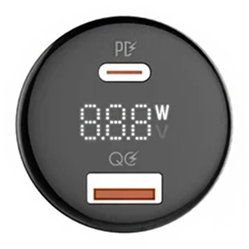 Ładowarka samochodowa LDNIO C101, USB + USB-C, 100W + kabel USB-A/microUSB (czarna)