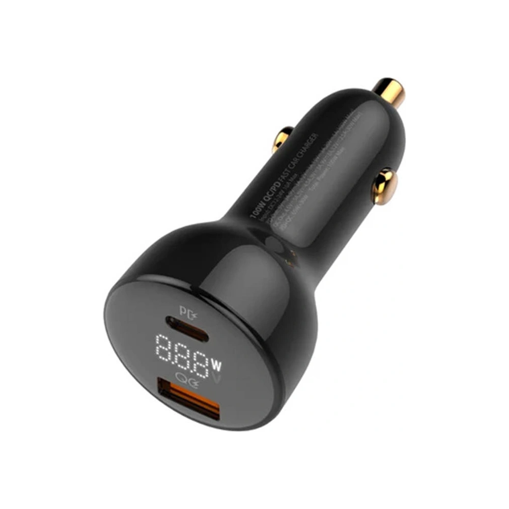 Hurtownia GSM - Încărcător auto LDNIO C101, USB + USB-C, 100W + cablu USB-A/Lightning - LDN455 - {ean13} - Hurt