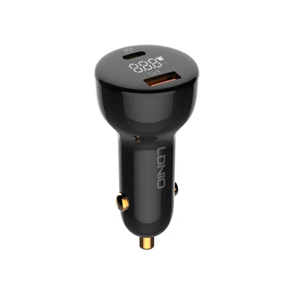 Hurtownia GSM - Auto nabíječka LDNIO C101, USB + USB-C, 100W + kabel USB-C/USB-C (černá) - LDN457 - {ean13} - Hurt