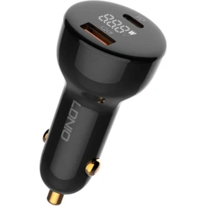 LDNIO C101 Car Charger, USB-A + USB-C, 100W + USB-C/USB-C Cable (black)