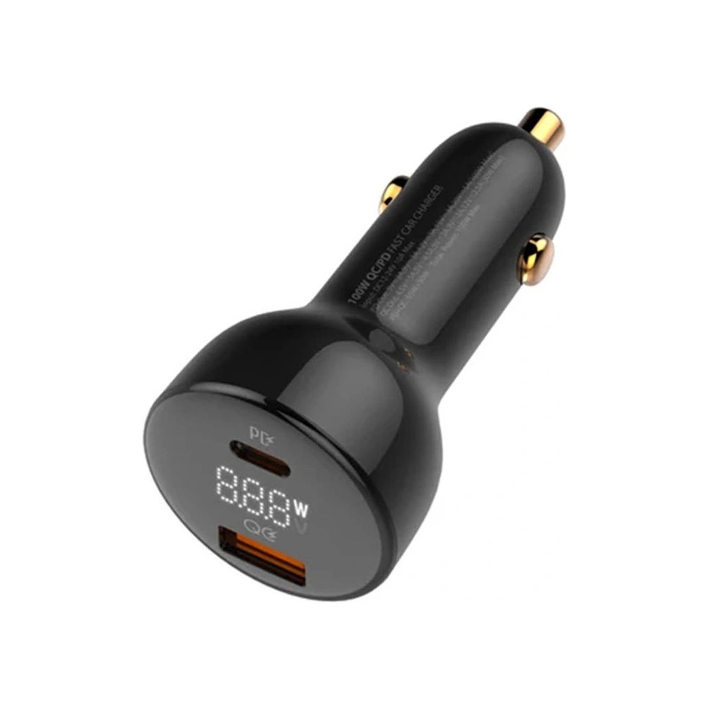 Hurtownia GSM - Încărcător auto LDNIO C101, USB + USB-C, 100W + cablu USB-C/USB-C (negru) - LDN457 - {ean13} - Hurt