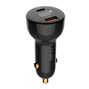 Hurtownia GSM - Auto nabíječka LDNIO C101, USB + USB-C, 100W + kabel USB-C/Lightning (černá) - LDN458 - {ean13} - Hurt