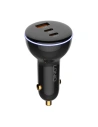 Auto-Ladegerät LDNIO C102, USB + 2x USB-C, 160W + USB-A/Lightning-Kabel (schwarz)