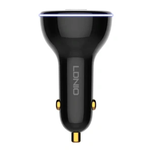 Hurtownia GSM - Ładowarka samochodowa LDNIO C102, USB + 2x USB-C, 160W + kabel USB-A/Lightning (czarna) - LDN460 - {ean13} - Hurt