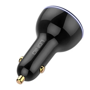 Hurtownia GSM - Ładowarka samochodowa LDNIO C102, USB + 2x USB-C, 160W + kabel USB-A/Lightning (czarna) - LDN460 - {ean13} - Hurt