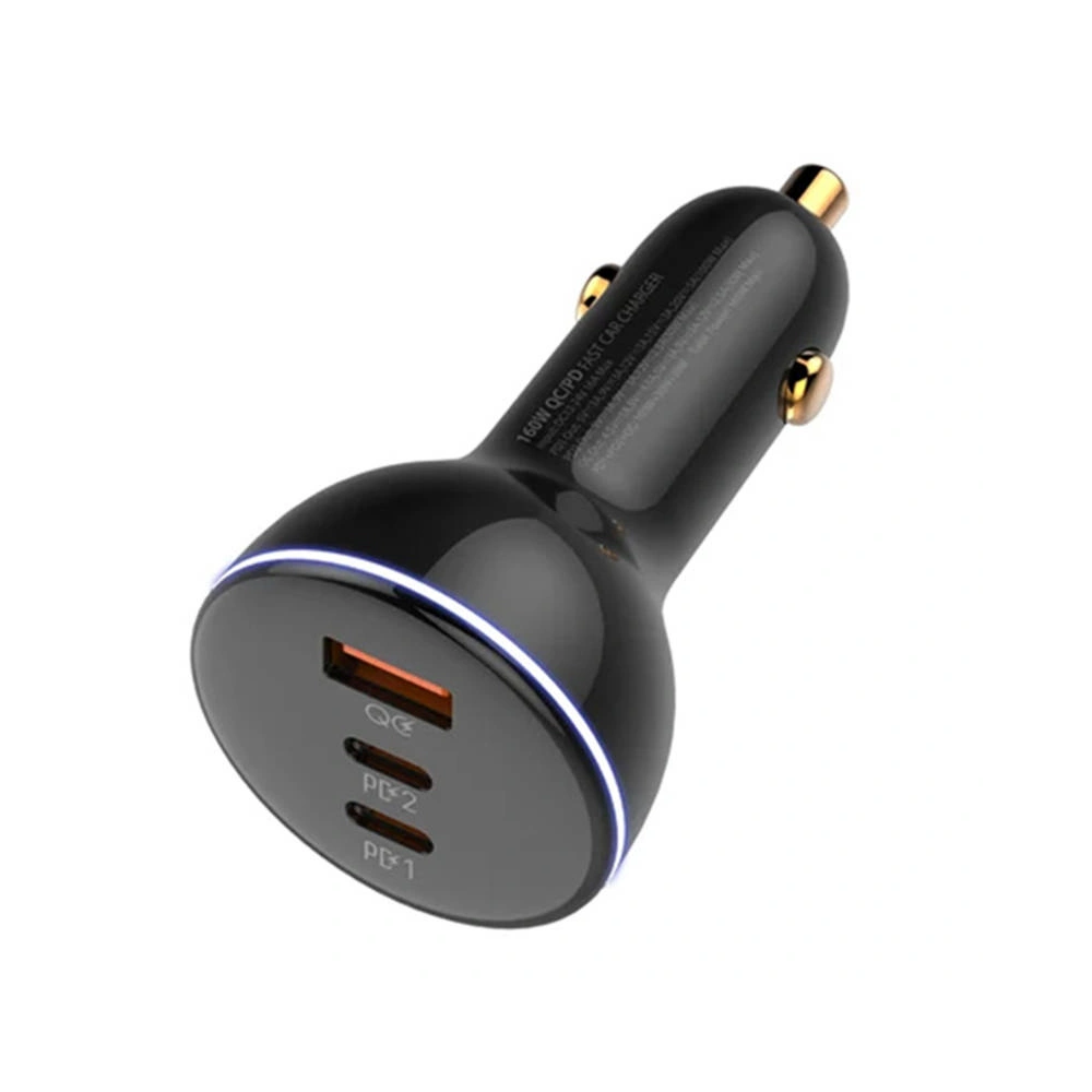 Hurtownia GSM - Încărcător auto LDNIO C102, USB + 2x USB-C, 160W + cablu USB-A/Lightning (negru) - LDN460 - {ean13} - Hurt