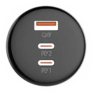 Hurtownia GSM - Ładowarka samochodowa LDNIO C102, USB + 2x USB-C, 160W + kabel USB-A/Lightning (czarna) - LDN460 - {ean13} - Hurt
