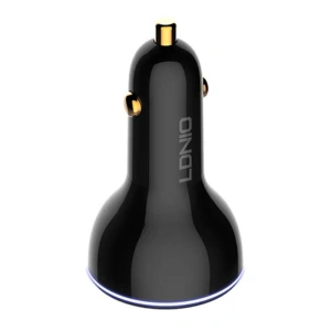 Hurtownia GSM - Ładowarka samochodowa LDNIO C102, USB + 2x USB-C, 160W + kabel USB-A/Lightning (czarna) - LDN460 - {ean13} - Hurt
