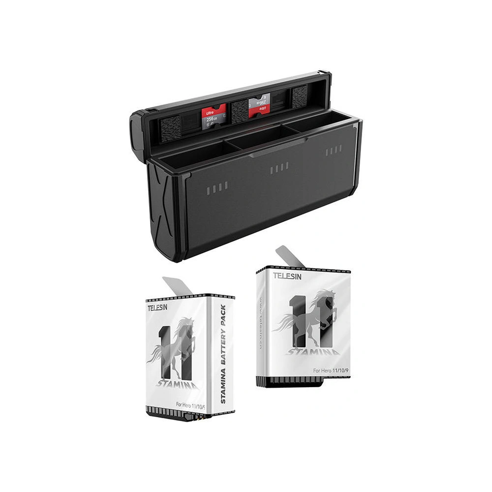 Hurtownia GSM - Handliches dreikanaliges Ladegerät Telesin + 2 Akkus für GoPro Hero 11/10/9 (GP-PT-G01) - TLS121 - {ean13} - Hurt