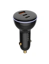 Ładowarka samochodowa LDNIO C102, USB + 2x USB-C, 160W + kabel USB-C/USB-C (czarna)
