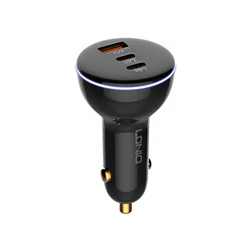Hurtownia GSM - Autós töltő LDNIO C102, USB + 2x USB-C, 160W + USB-C/USB-C kábel (fekete) - LDN462 - {ean13} - Hurt