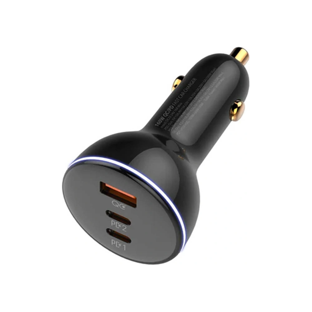 Hurtownia GSM - Autós töltő LDNIO C102, USB + 2x USB-C, 160W + USB-C/USB-C kábel (fekete) - LDN462 - {ean13} - Hurt
