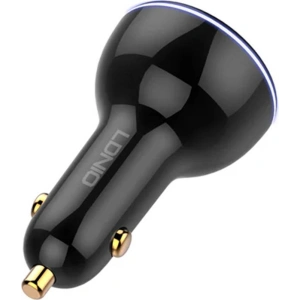 Auto nabíječka LDNIO C102, USB + 2x USB-C, 160W + USB-C/Lightning kabel (černá)