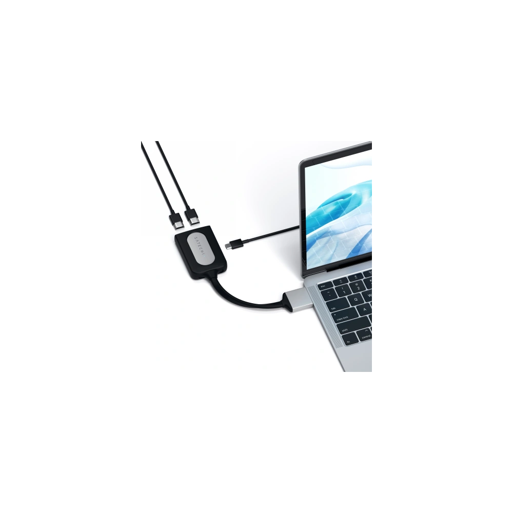 Hurtownia GSM - Adaptér Satechi Dual Aluminium Adapter 2xUSB-C, 2x 4K HDMI (stříbrný) - STH48 - {ean13} - Hurt