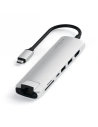 Adaptér Satechi Aluminium Adapter Slim USB-C (USB-C, 2x USB-A, 4K HDMI, čtečka karet) (stříbrný)