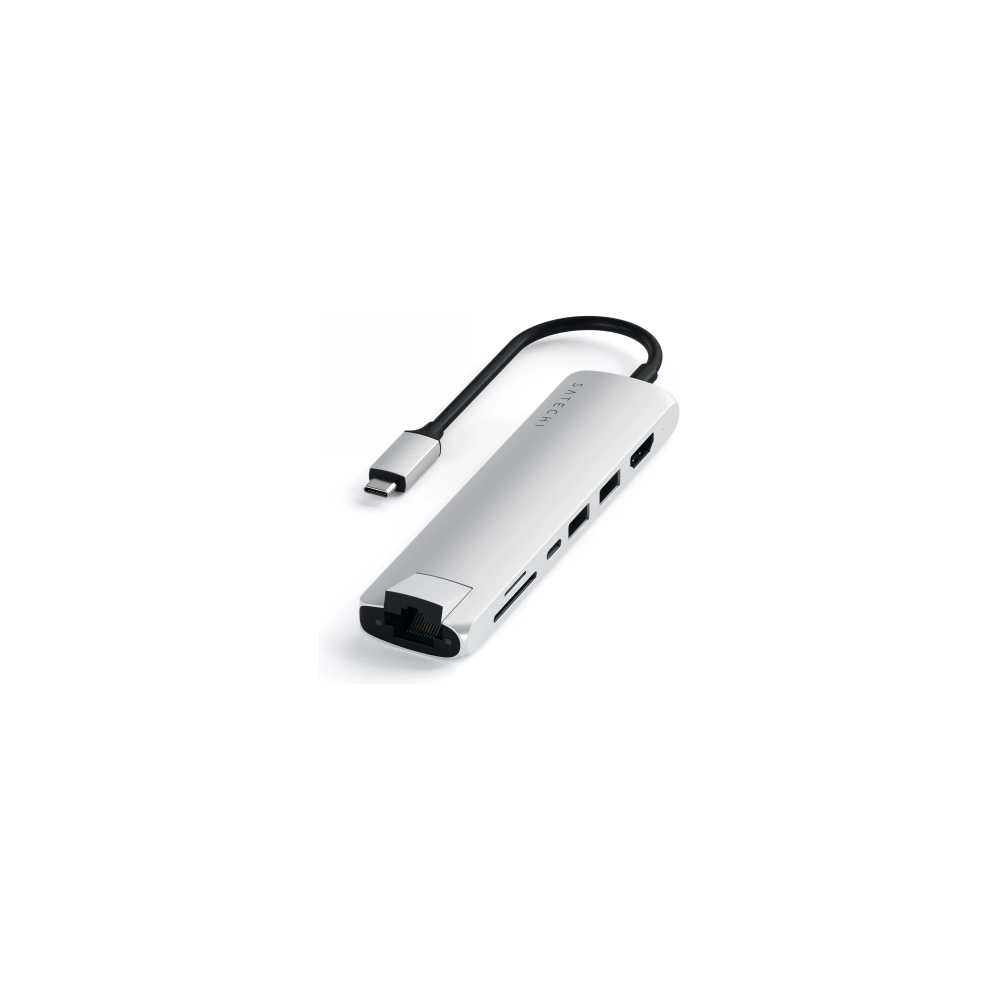 Hurtownia GSM - Adaptér Satechi Aluminium Adapter Slim USB-C (USB-C, 2x USB-A, 4K HDMI, čtečka karet) (stříbrný) - STH49 - {ean13} - Hurt