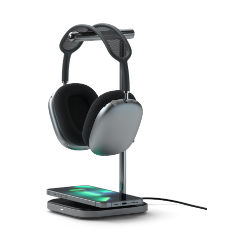Hurtownia Satechi - 810086360239 - STH50 - Podstawka do słuchawek z ładowarką bezprzewodową Satechi Headphone Stand 2in1 Apple AirPods Max (space gray) - B2B homescreen