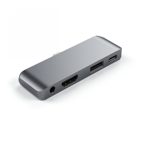Hurtownia Satechi - 879961008031 - STH55 - Hub Satechi Aluminium Mobile Pro Hub USB-C (USB-C 60W, 4K HDMI, USB-A 3.0, jack port) (space gray) - B2B homescreen