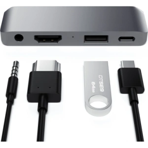 Hurtownia GSM - Hub Satechi Aluminium Mobile Pro Hub USB-C (USB-C 60W, 4K HDMI, USB-A 3.0, jack port) (space gray) - STH55 - {ean13} - Hurt