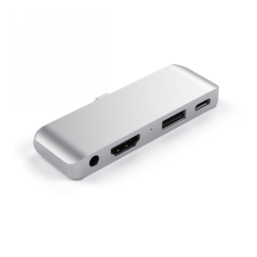 Hurtownia Satechi - 879961008024 - STH56 - Hub Satechi Aluminium Mobile Pro Hub USB-C (USB-C 60W, 4K HDMI, USB-A 3.0, jack port) (silver) - B2B homescreen