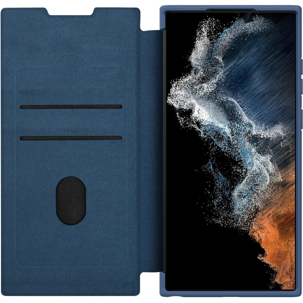 Hurtownia GSM - Etui Nillkin Qin Cloth Pro Samsung Galaxy S23 Ultra modré - NLK1126 - {ean13} - Hurt