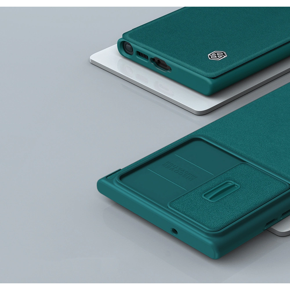 Hurtownia GSM - Etui Nillkin Qin Cloth Pro Samsung Galaxy S23 Ultra blaue - NLK1126 - {ean13} - Hurt