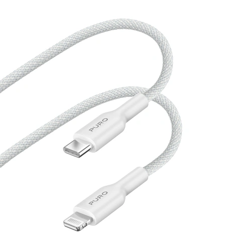 Kabel PURO Fabric USB-C/Lightning MFi 1,2m (biały)