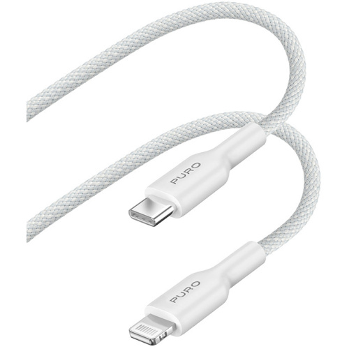 Puro Distributor - 8018417441059 - PUR711 - PURO Fabric USB-C/Lightning Cable MFi 1,2m (white) - B2B homescreen