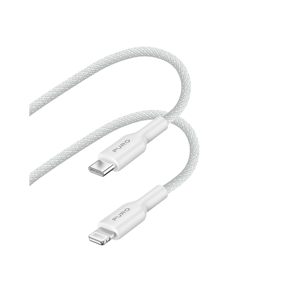 Hurtownia GSM - PURO Fabric USB-C/Lightning MFi kábel 1,2m (fehér) - PUR711 - {ean13} - Hurt