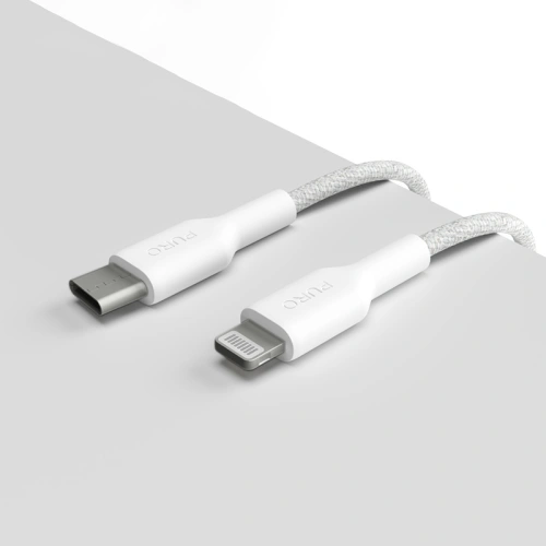 Kabel PURO Fabric USB-C/Lightning MFi 1,2m (biały)