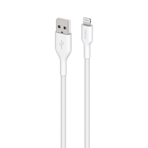 Kabel PURO Fabric USB-A/Lightning MFi 1,2m (biały)