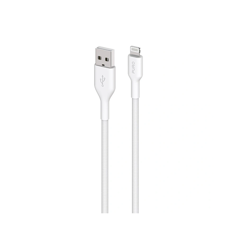 Hurtownia GSM - Kabel PURO Fabric USB-A/Lightning MFi 1,2m (weiß) - PUR712 - {ean13} - Hurt