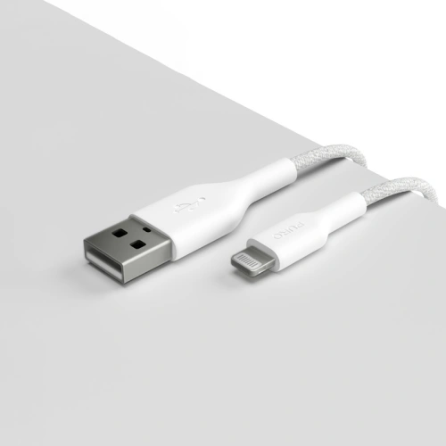 Kabel PURO Fabric USB-A/Lightning MFi 1,2m (biały)