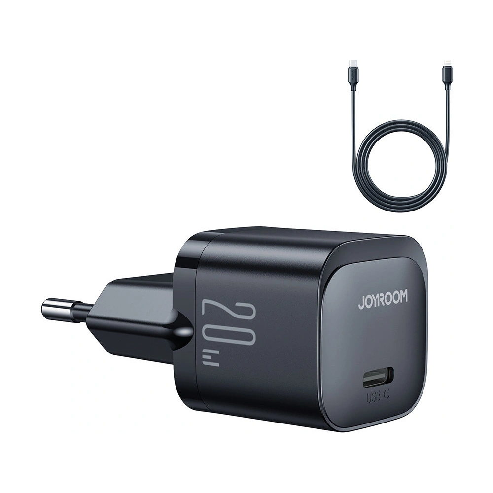 Hurtownia GSM - Încărcătorul de rețea Joyroom JR-TCF02 USB-C 20W PD + cablu USB C/Lightning negru - JYR738 - {ean13} - Hurt